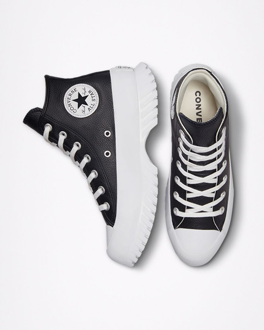 Tenisky Vysoke Converse Chuck Taylor All Star Lugged 2.0 Kozene Panske Čierne Biele | SK G5AFH3